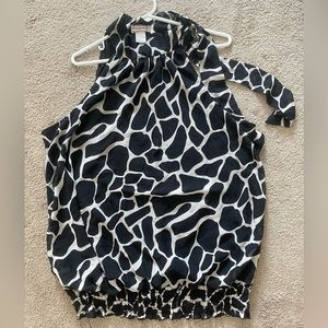 Soulmates Sheer Lined Sleeveless Tie Neck Top 3X Top